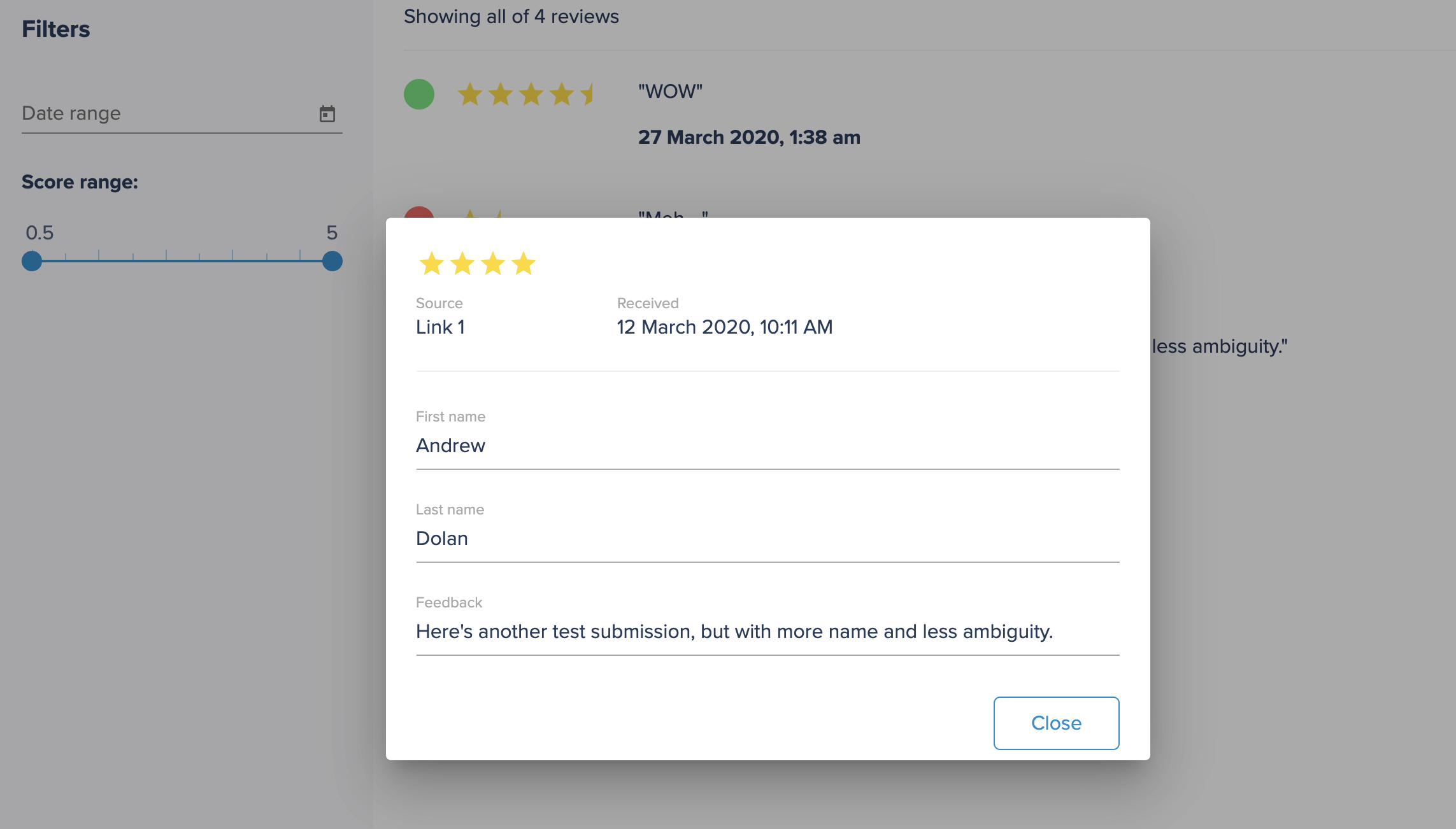 Review software